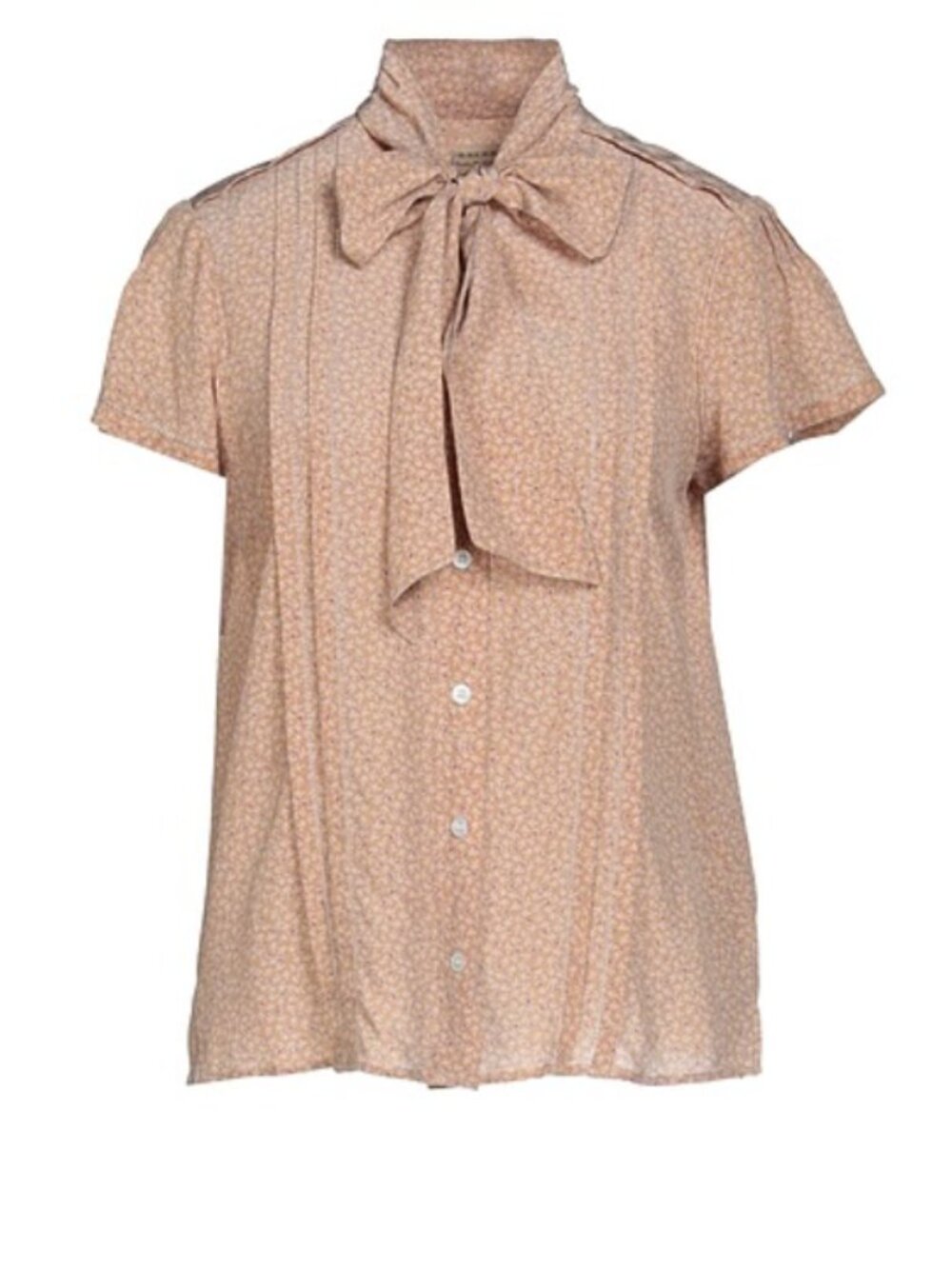 Burberry Floral Print Silk Shirt Blouse Beige Size 8